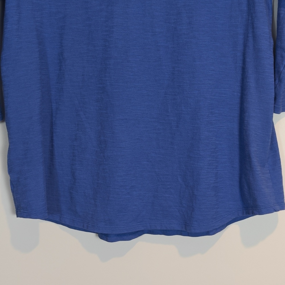 LILLY PULITZER Blue Embroidered Tassel 3/4 Sleeve V-Neck Top Size Medium - Picture 11 of 15